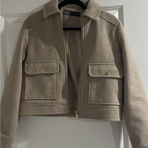 Zara Women's Beige Utility Jacket